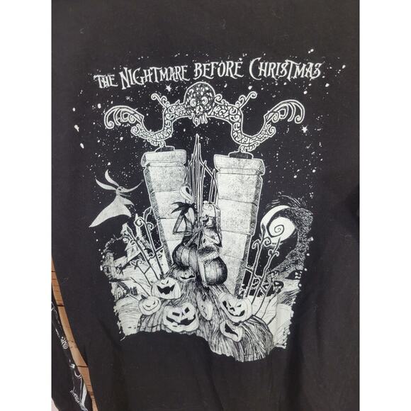 Disney Black Tim Burton's The Nightmare Before Christmas Top Women's Size Large - Picture 10 of 11